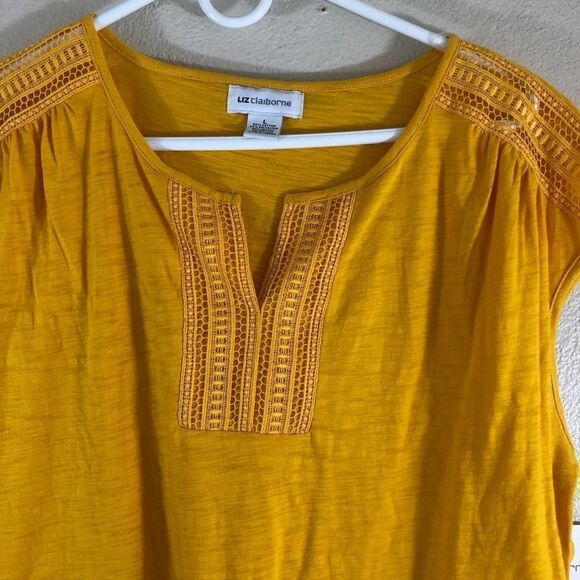 Liz Claiborne Indian sunset split Crew Neck size L - Picture 4 of 6